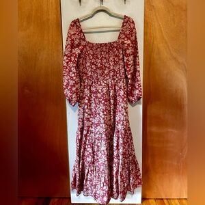 Lucky Brand rich pink dress with elastic chest; on or off shoulder; women’s sz L